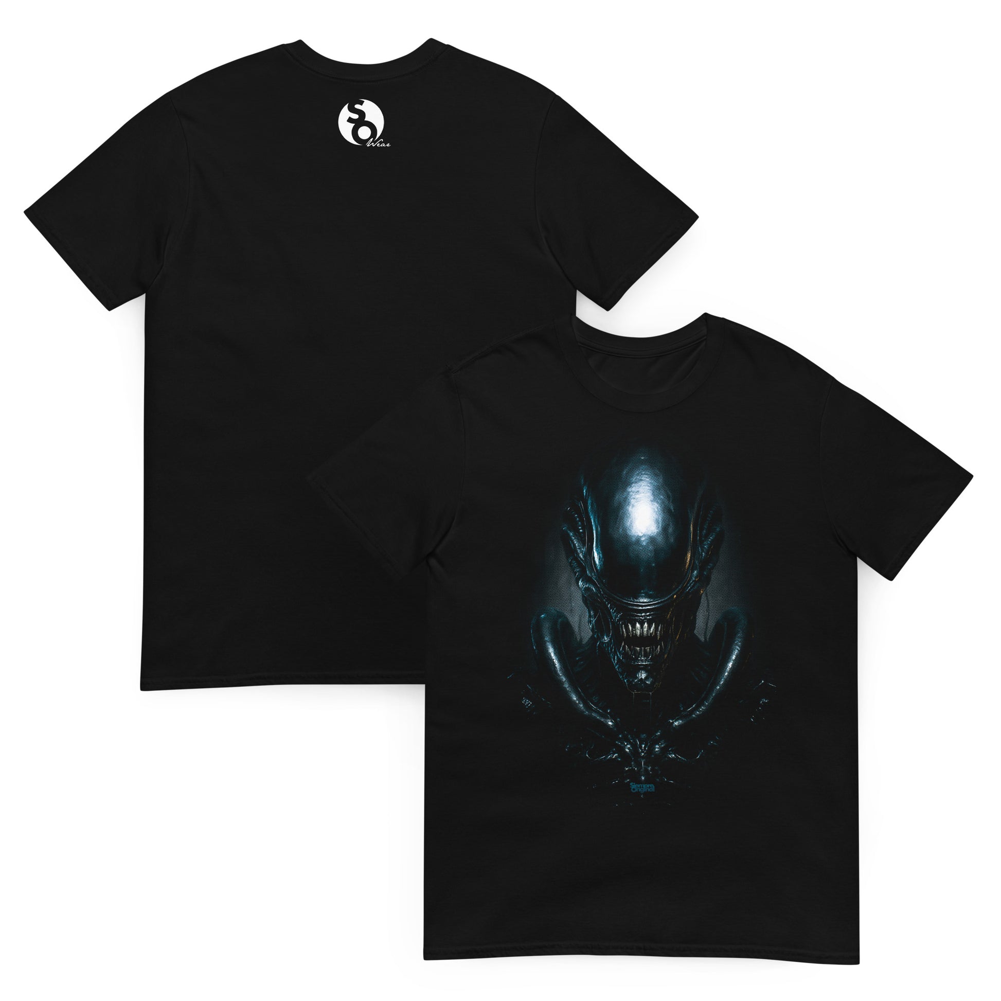 camiseta xenomorfo alien delante y detras negra