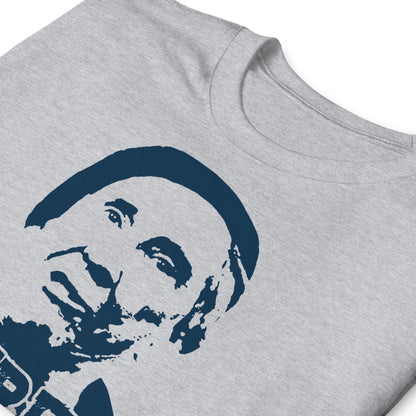 detalle de camiseta youre a bum rocky boxeo gris