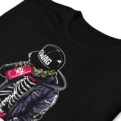 detalle de camiseta zombie hip hop negra