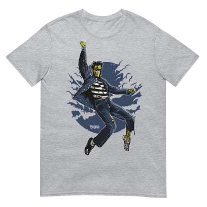 camiseta zombie rock and roll elvis presley gris