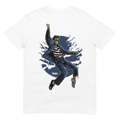 camiseta zombie rock and roll elvis presley blanca
