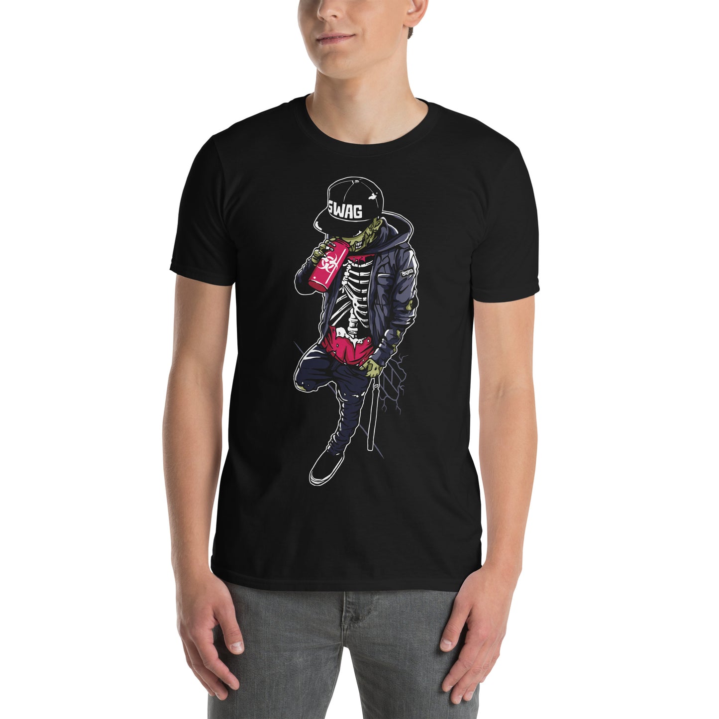 hombre con camiseta zombie swag gangsta siempre original urban en color negro
