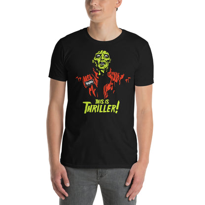 hombre con camiseta zombie thriller michael jackson negra