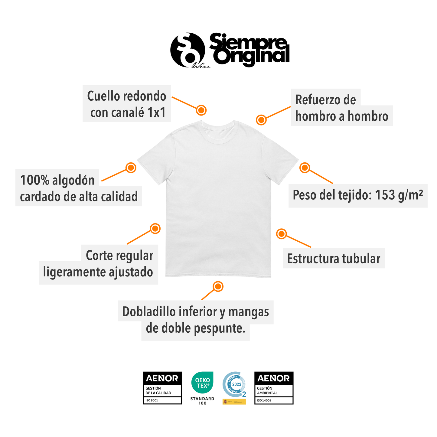 caracteristicas de camisetas basicas siempre original en color blanco
