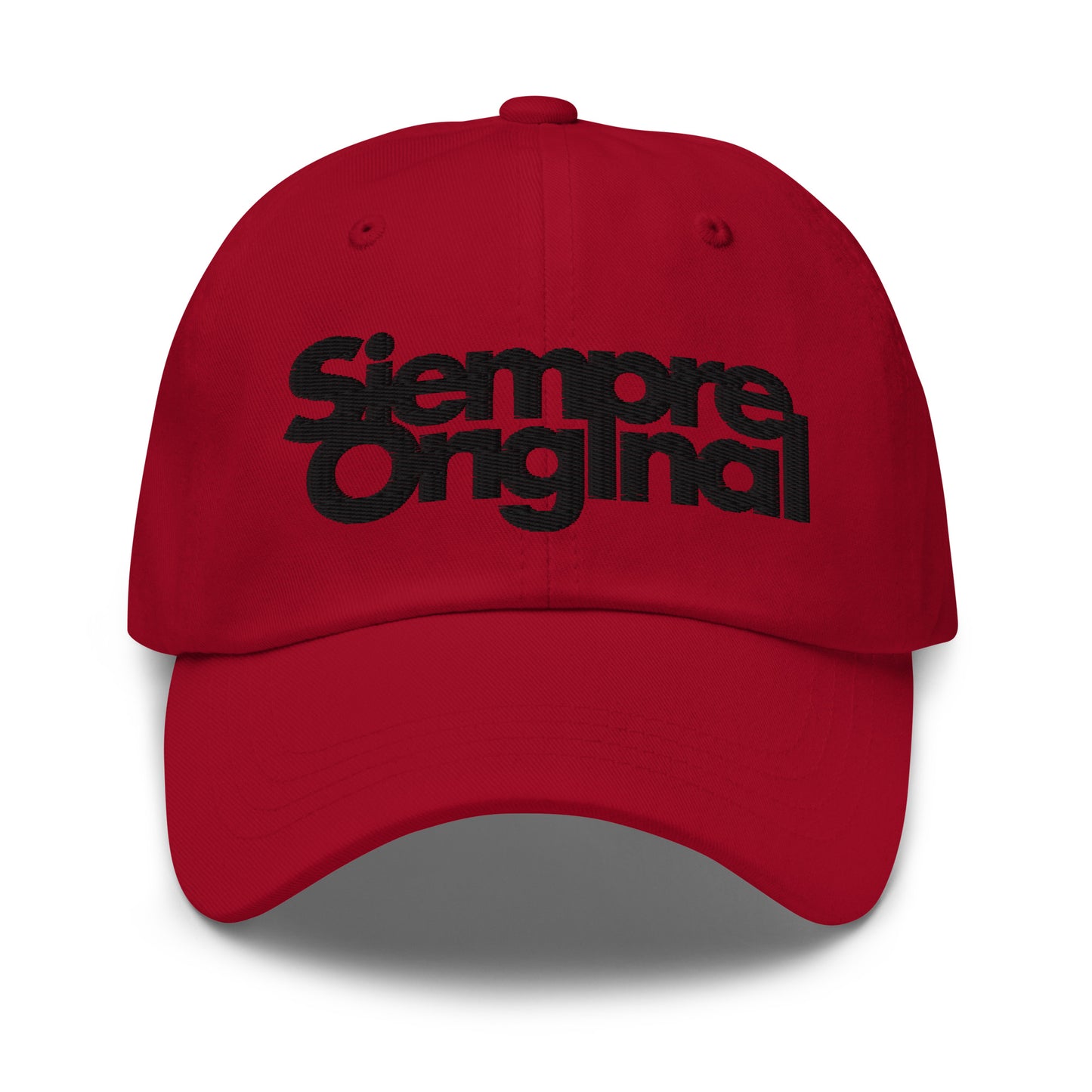 Gorra de Béisbol con logo Siempre Original bordado. Color Rojo Oscuro.