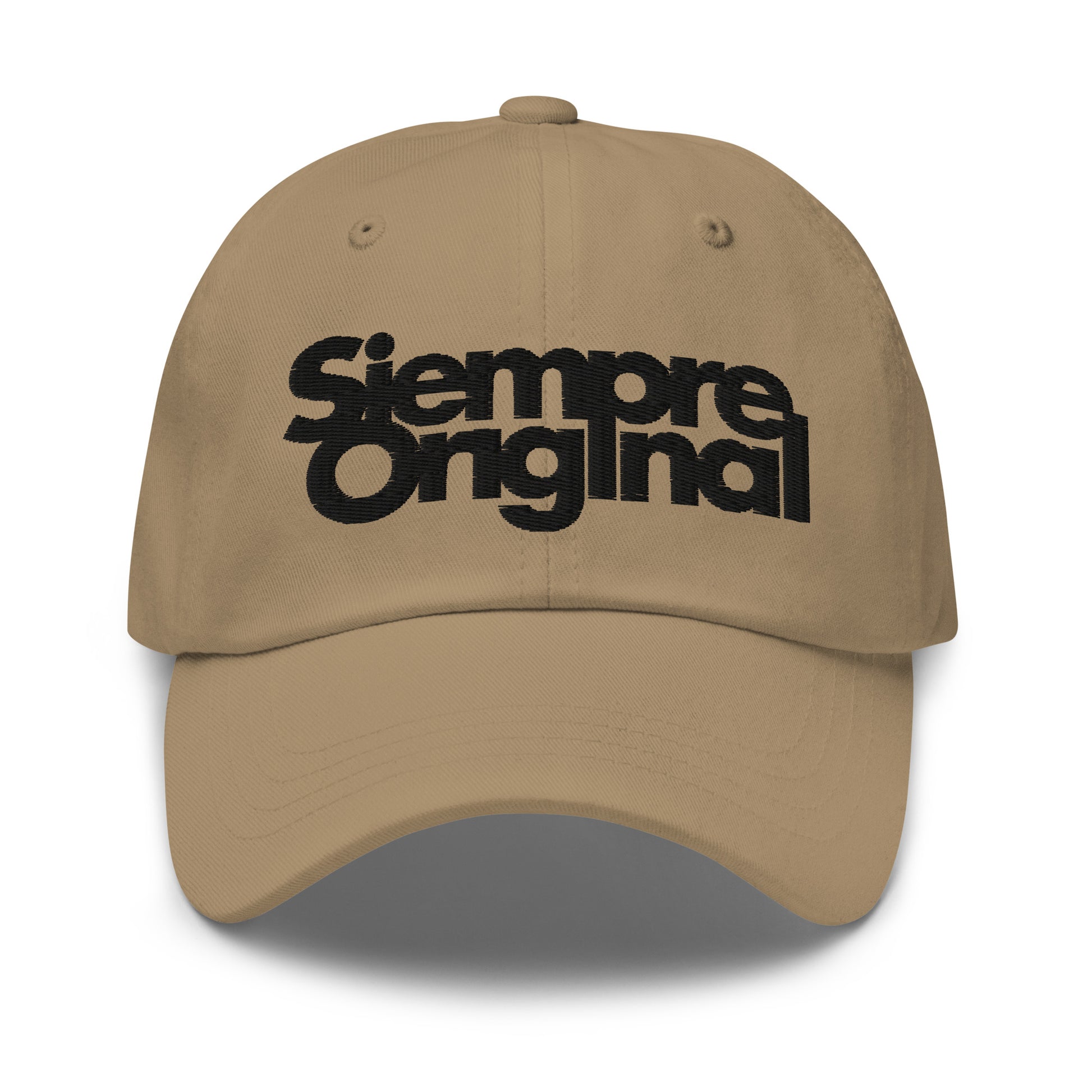 Gorra de Béisbol con logo Siempre Original bordado. Color Caqui.