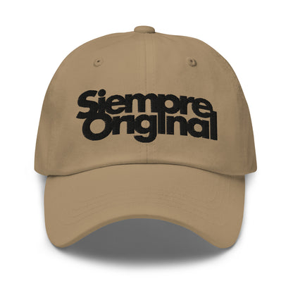 Gorra de Béisbol con logo Siempre Original bordado. Color Caqui.