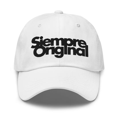 Gorra de Béisbol con logo Siempre Original bordado. Color Blanco.