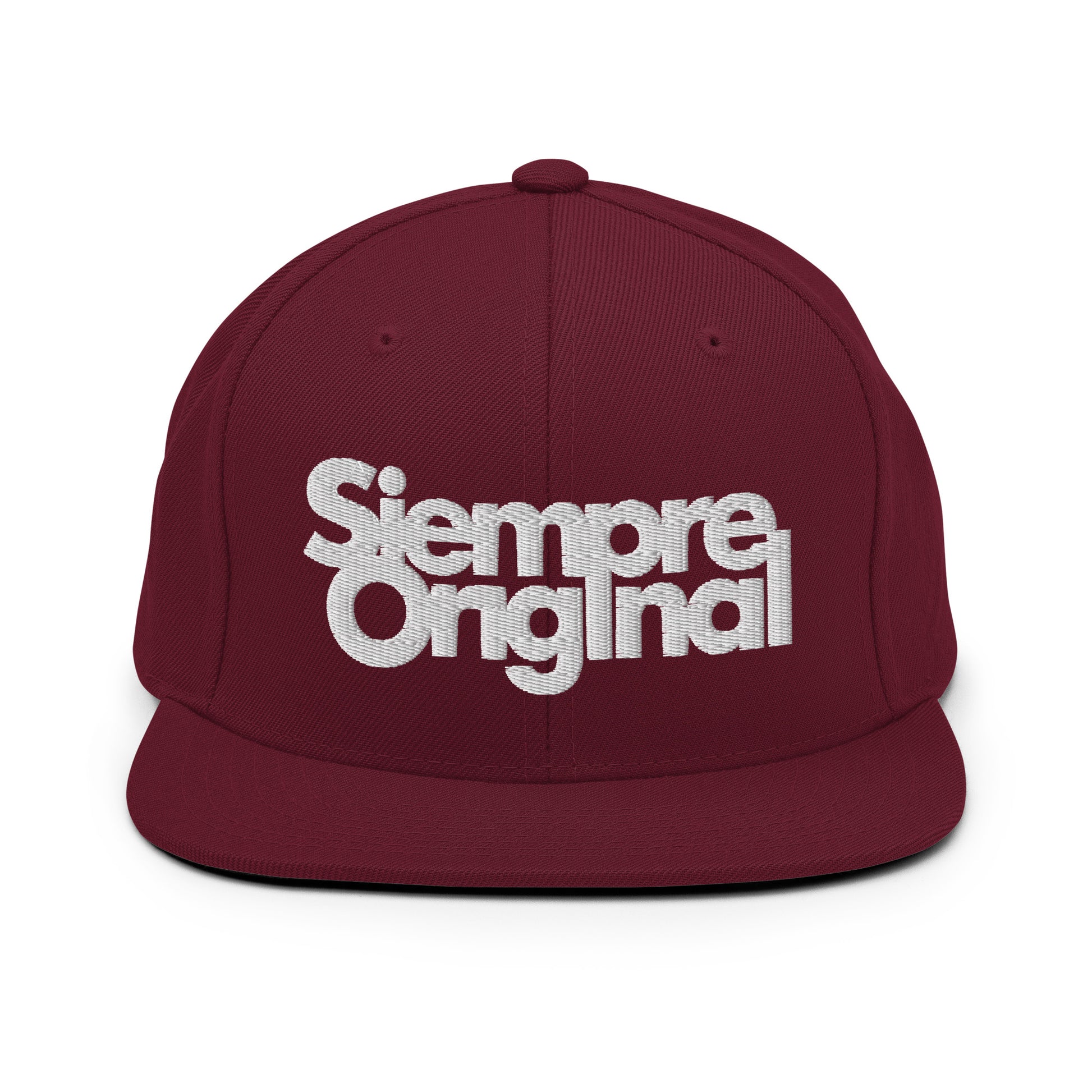 gorra snapback con logo siempre original granate
