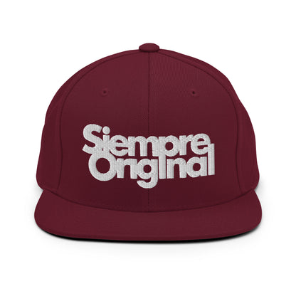gorra snapback con logo siempre original granate