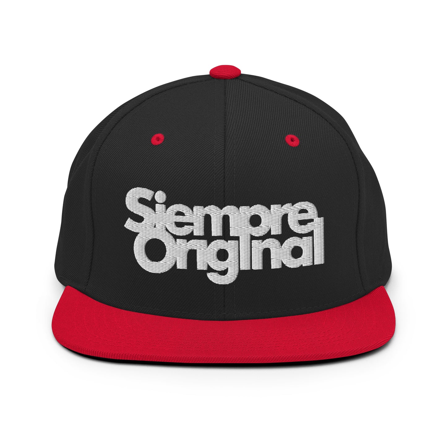 gorra snapback con logo siempre original negra y roja