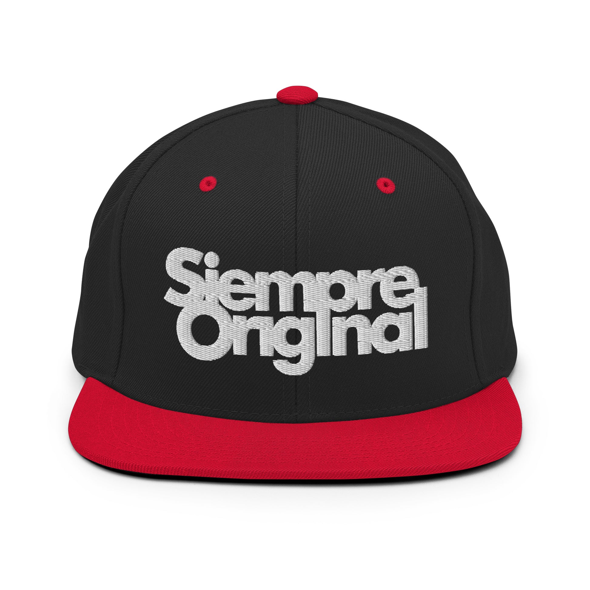 gorra snapback con logo siempre original negra y roja