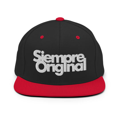 gorra snapback con logo siempre original negra y roja
