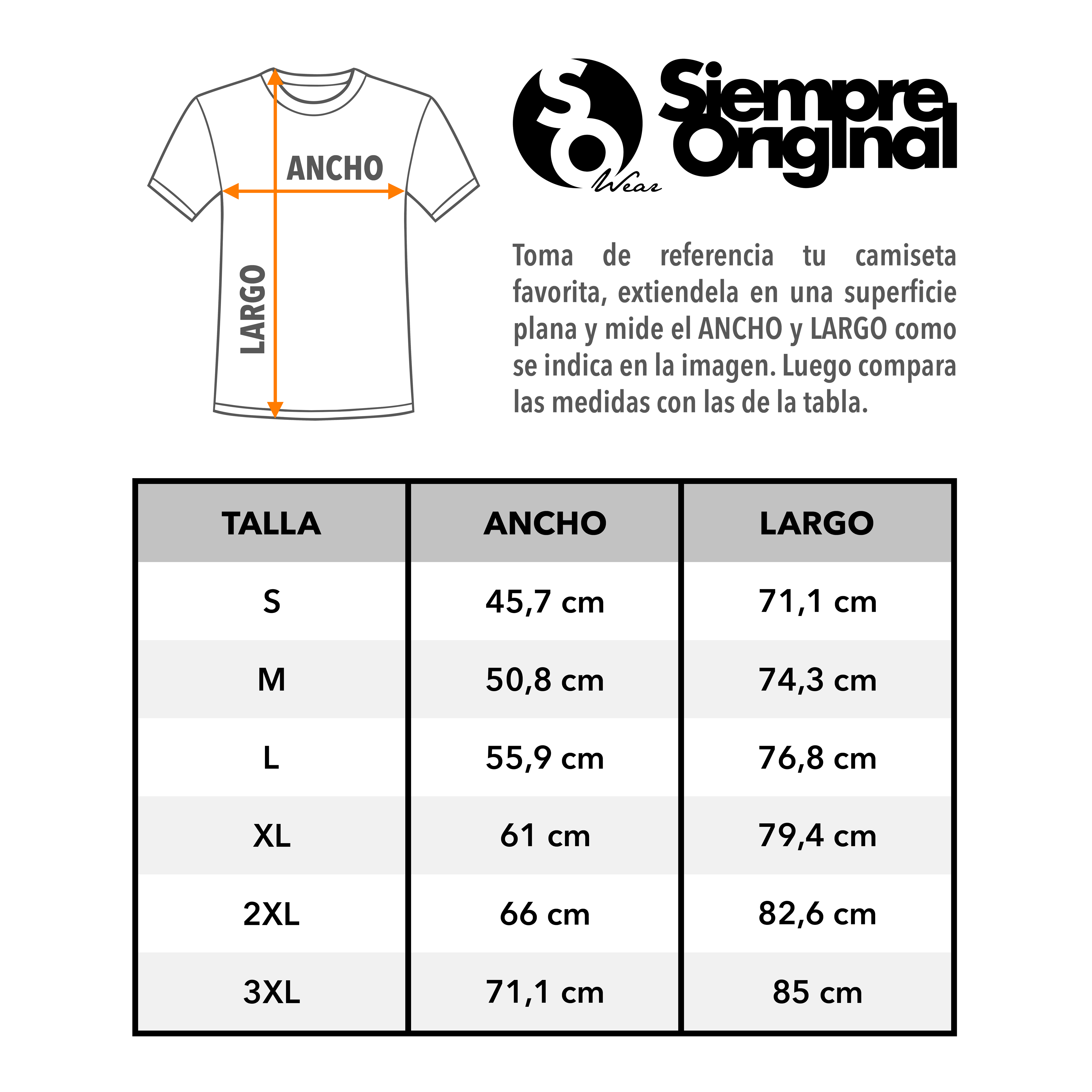guia de tallas de las camisetas gildan 64000