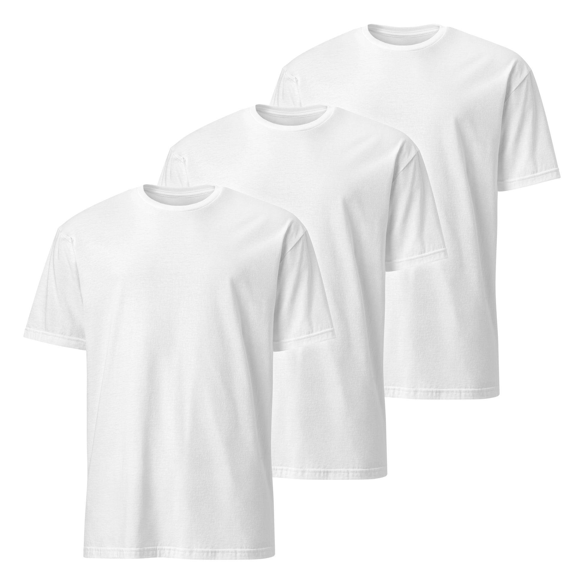 pack de 3 camisetas basicas de algodon en color blanco