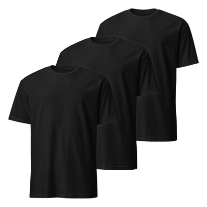 pack de 3 camisetas basicas de algodon en color negro