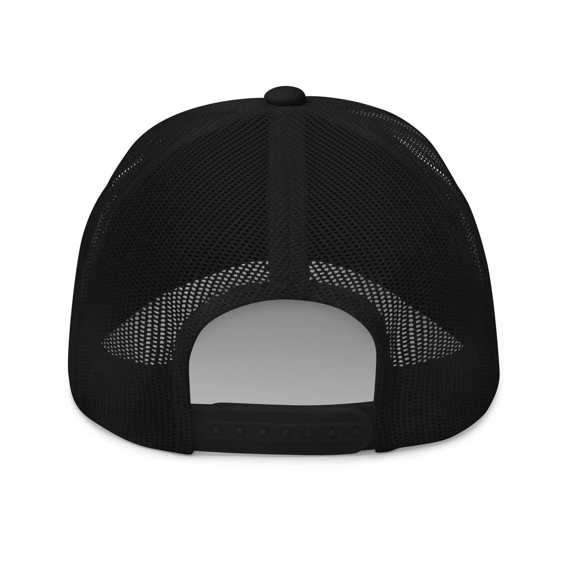 Gorra de Camionero con logo Siempre Original bordado. Color Negro. Trasera.