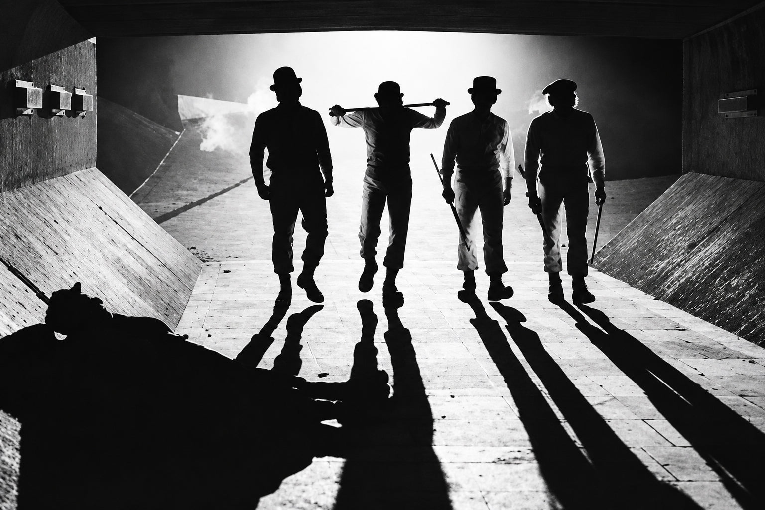Silueta de los droogs de La naranja mecánica