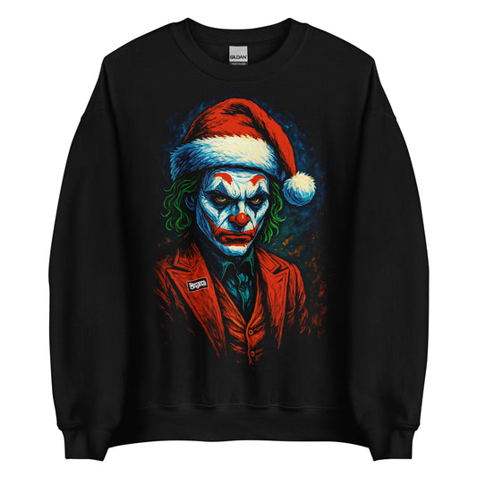 Sudadera negra de Joker navideño con gorro de Papá Noel