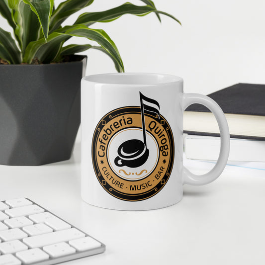 Taza blanca Cafebrería Quiroga de La que se avecina
