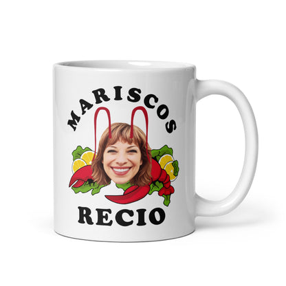 Taza blanca Mariscos Recio con Berta de La que se avecina