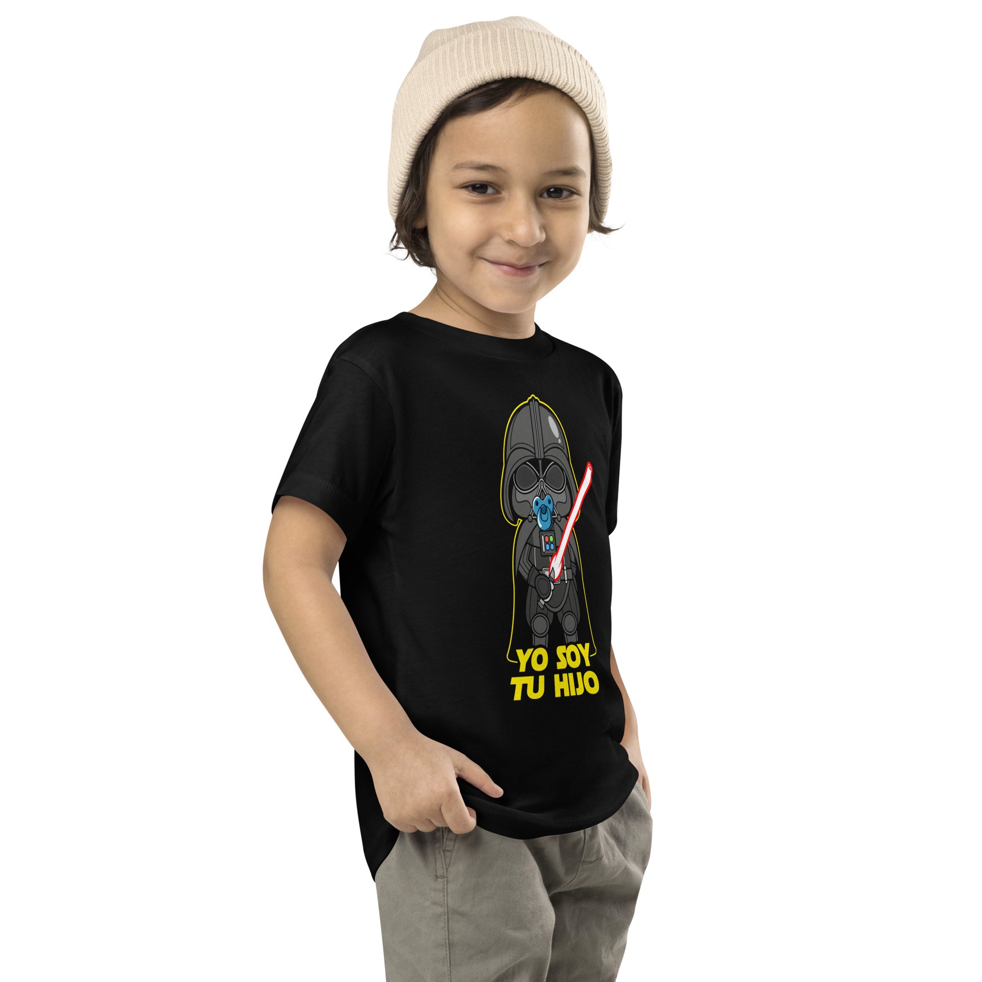 Camiseta de niño Yo Soy Tu Hijo con Darth Vader de Star Wars. Color negro.