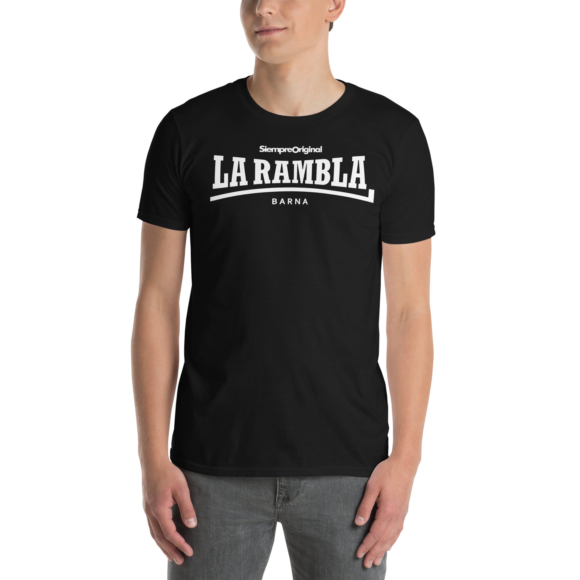 Camiseta de La Rambla - Barcelona. Color Negro.