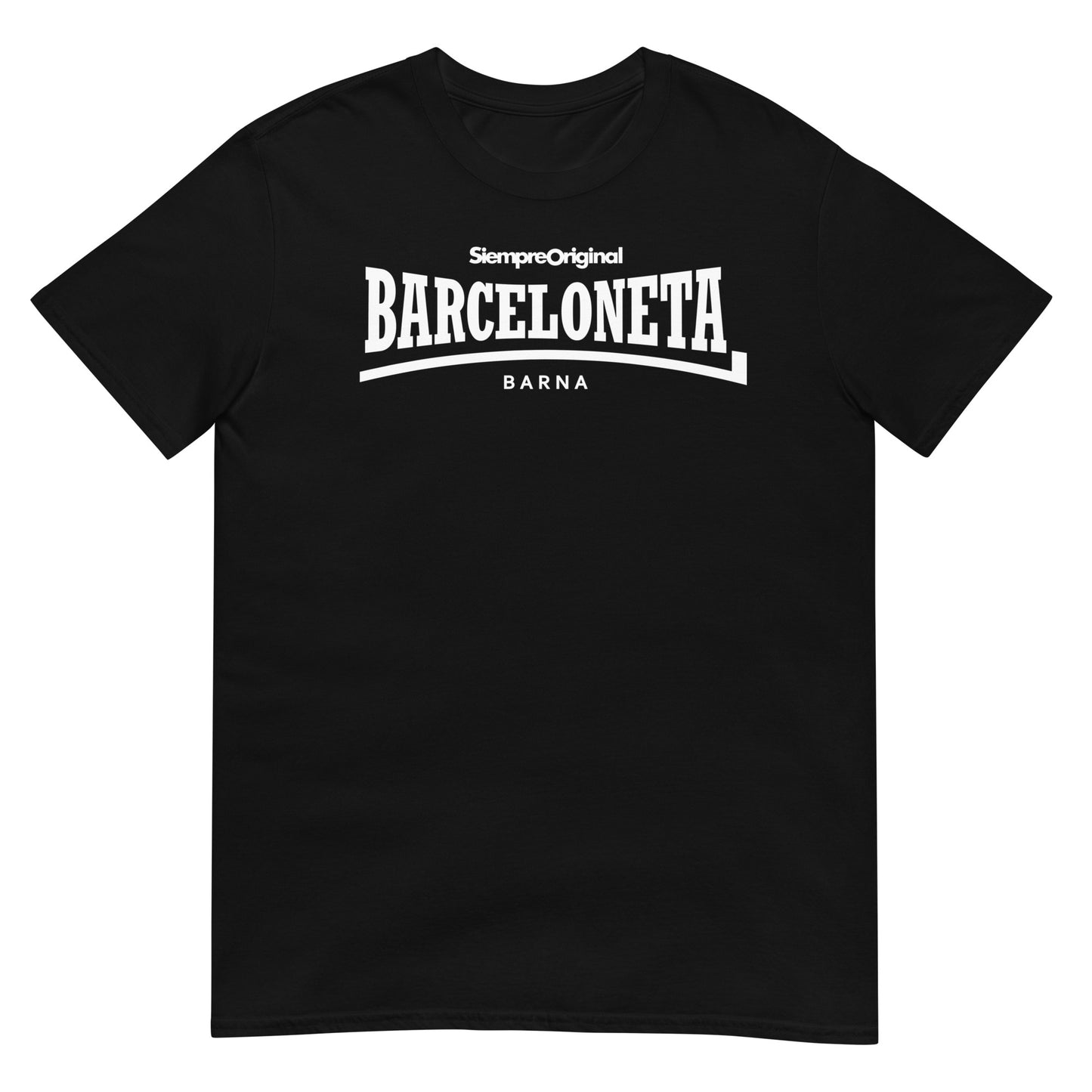 Camiseta del barrio de La Barceloneta - Barcelona. Color Negro.