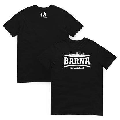 camiseta barcelona skyline delante y detras negra