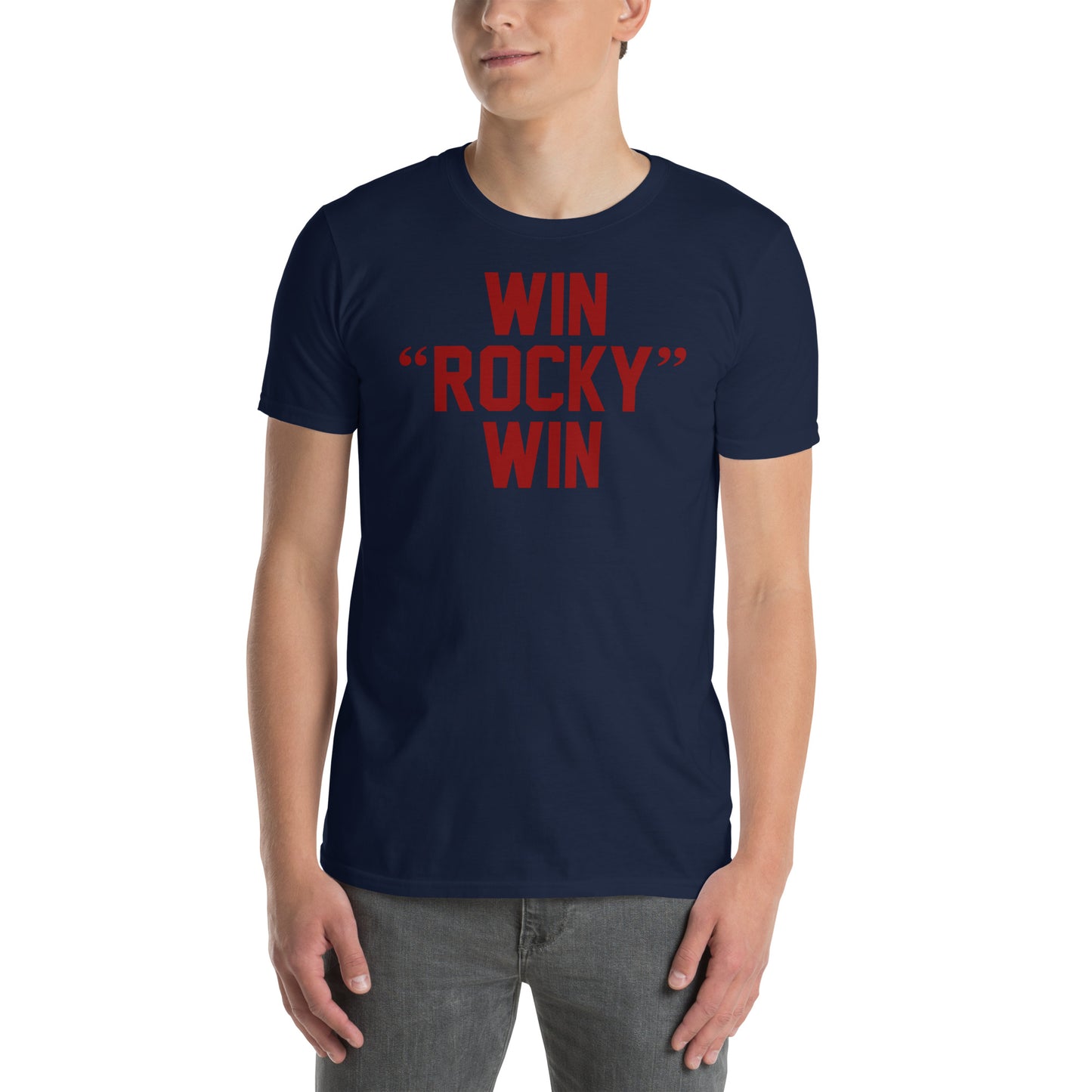 Camiseta Win Rocky Win de la película Rocky. Color azul marino.