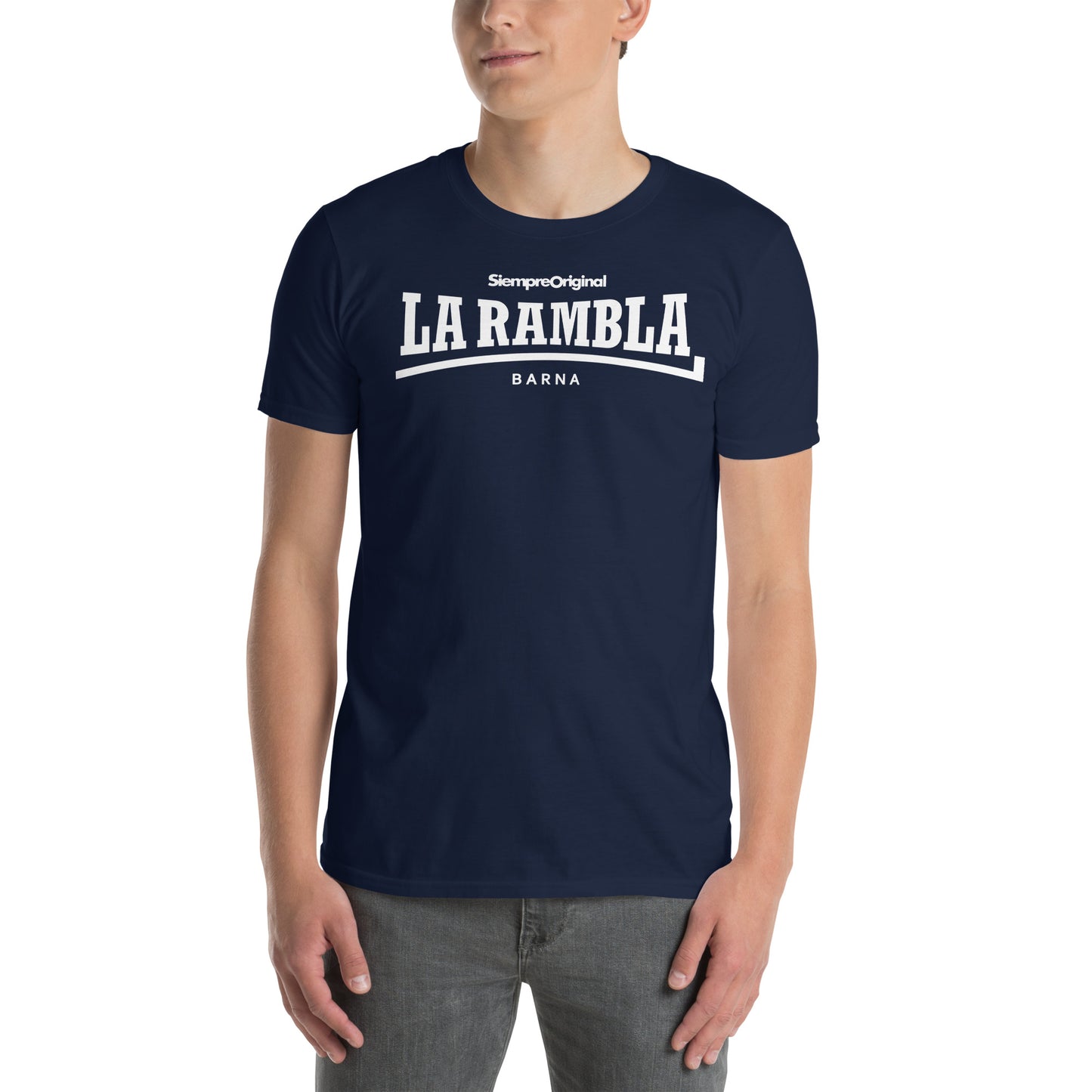 Camiseta de La Rambla - Barcelona. Color Azul Marino.