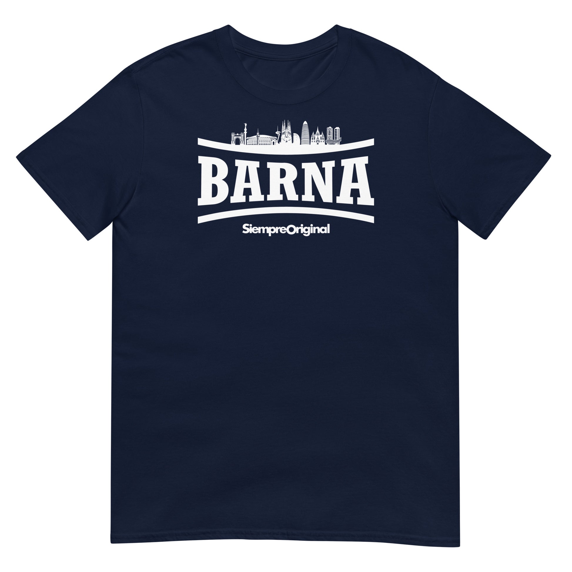 camiseta barcelona skyline azul marino