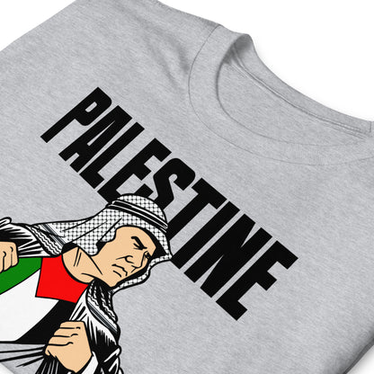 Camiseta Palestina Indestructible. Color gris.