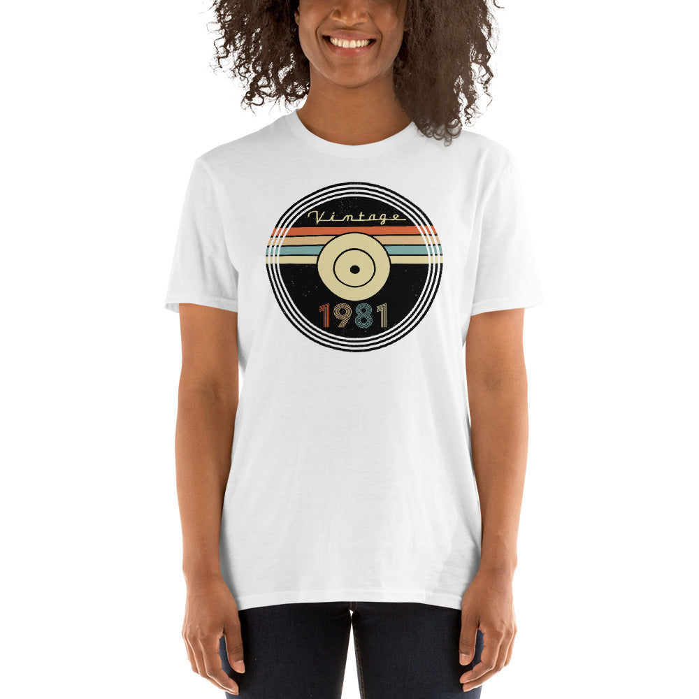 Camiseta 1981 - Vintage - Disco - Cumpleaños