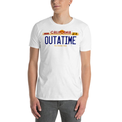Camiseta Outatime de Regreso al Futuro. Color Blanco.