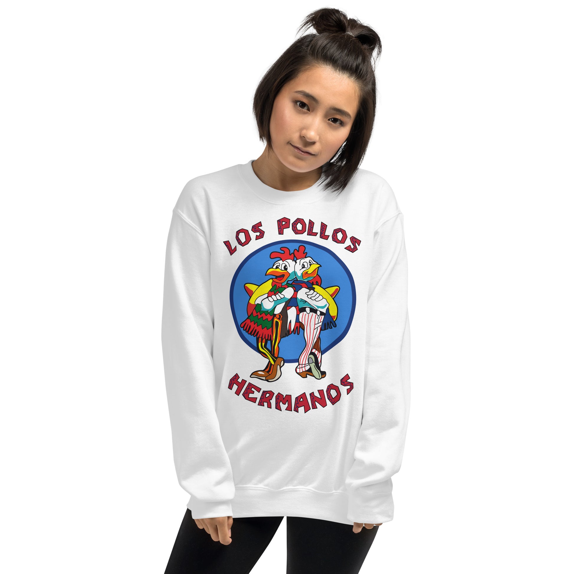 Sudadera de Los Pollos Hermanos de Breaking Bad. Color blanco.