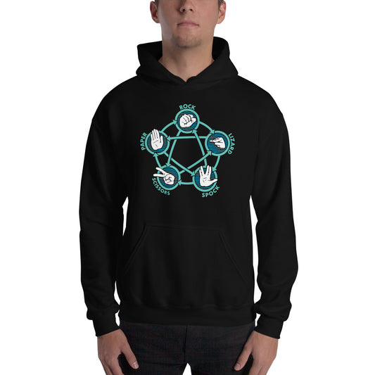Sudadera Piedra, Papel, Tijera, Lagarto, Spock