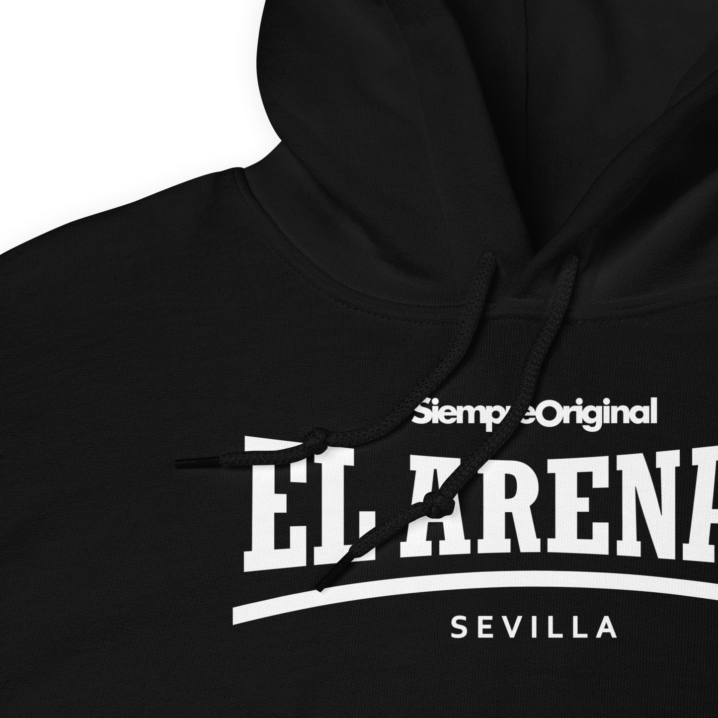 Sudadera con capucha del barrio de El Arenal - Sevilla. Color Negro.