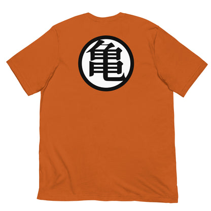 trasera de camiseta del uniforme de goku de bola de dragon en color naranja