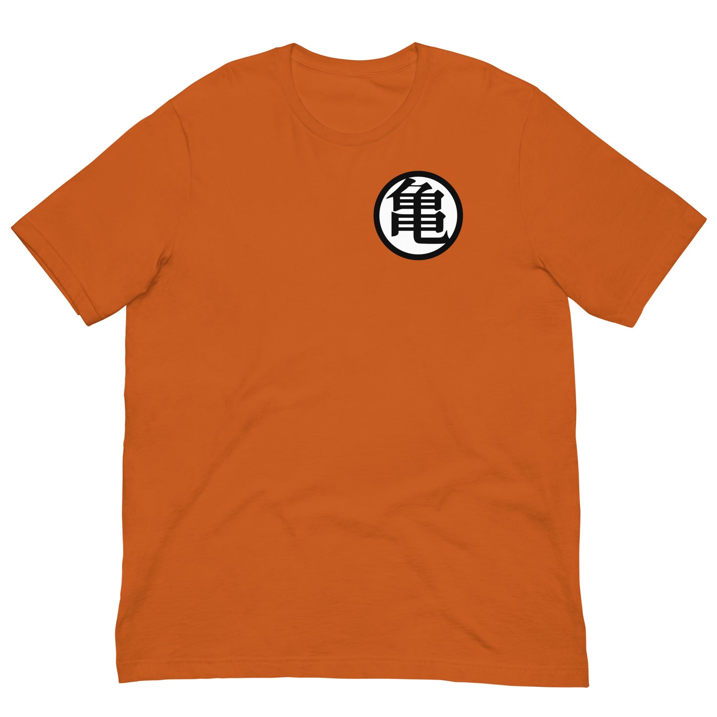 frente de camiseta del uniforme de goku de bola de dragon en color naranja