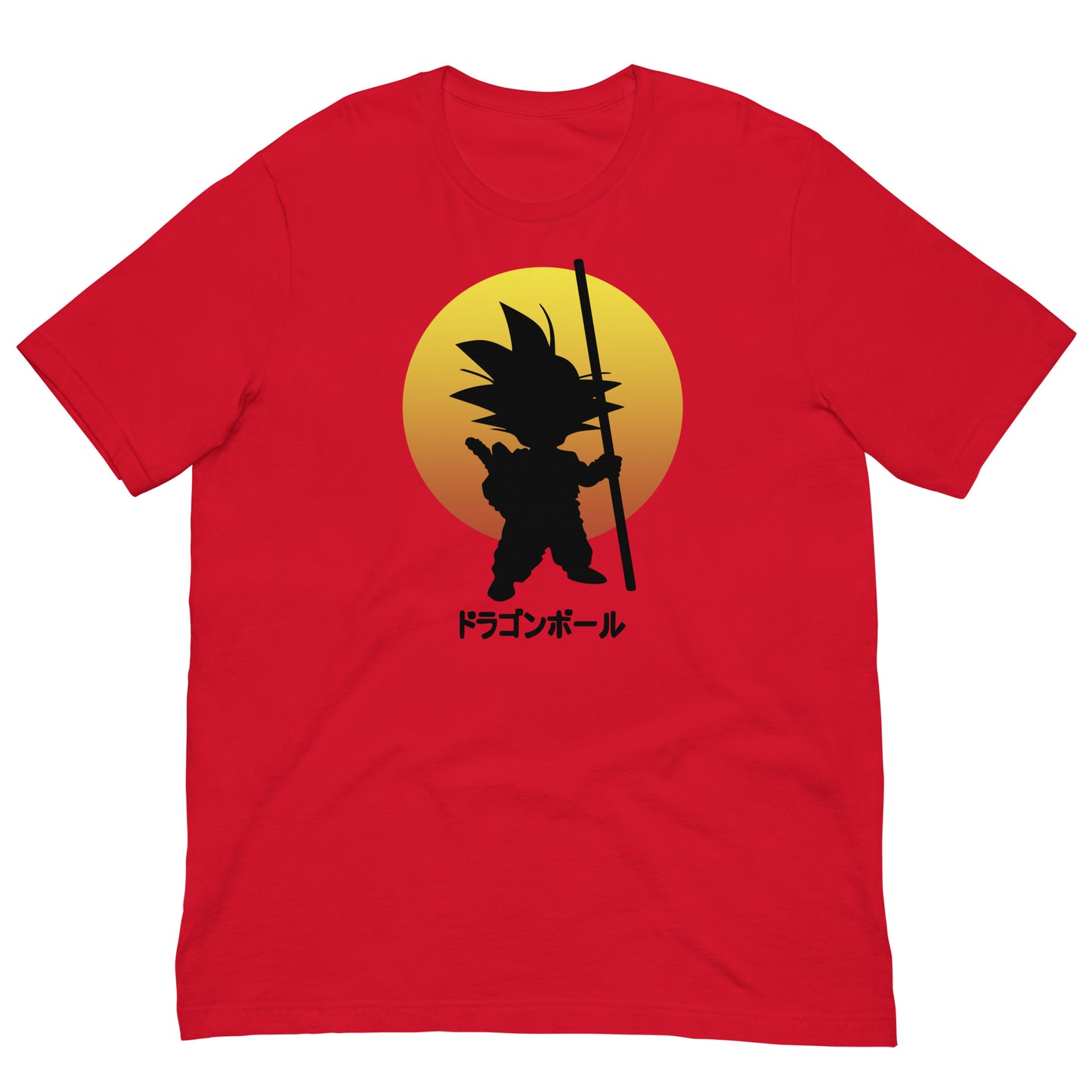 camiseta de goku de bola de dragon en color rojo