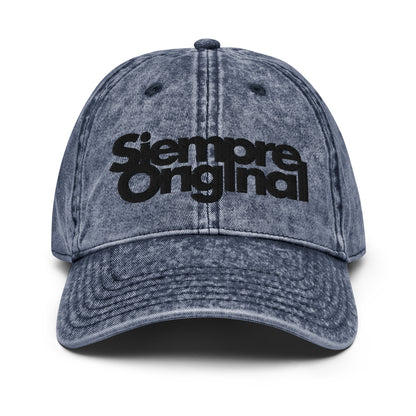 Gorra Vintage con logo Siempre Original bordado. Color Azul.