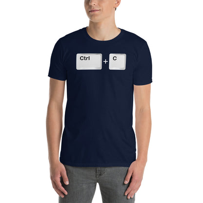 Camiseta con el comando Ctrl C - Copiar. Color azul marino.